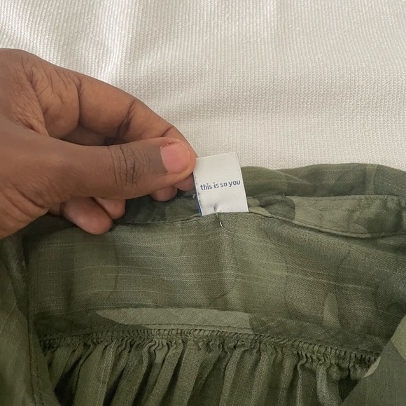 Old navy camo short sleeve green botton down shirt S - Picture 5 of 5